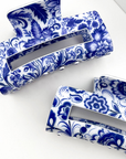 Blue and White Porcelain Pattern Hair Claw Clip