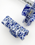 Blue and White Porcelain Pattern Hair Claw Clip