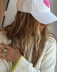 Kerri Rosenthal, Imperfect Heart Hat-White/Neon Pink
