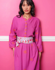 Nimo With Love, Woodruff Dress- Berry/ Flower Embroidery