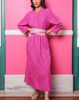 Nimo With Love, Woodruff Dress- Berry/ Flower Embroidery