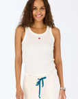 Kerri Rosenthal, Canadian Heart Tank Top-Ecru/Red Heart
