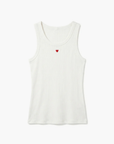 Kerri Rosenthal, Canadian Heart Tank Top-Ecru/Red Heart