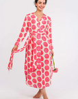 Nimo With Love, Amethyst Kaftan- Ikat Pink/ Orange