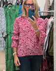 Rungolee, Artiste Blouse- Fuchsia Taffiti Flora