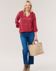 Rungolee, Louise Full Sleeve Blouse- Raspberry Tortoise