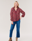 Rungolee, Aspen Full Sleeve Blouse- Rose Phoenix Floral