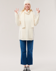 Cable Knit Hygge Sweater with Scarf (Neutral Colours)