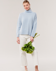 Cashmere T-Neck Sweater- Denim