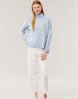 Cashmere T-Neck Sweater- Denim