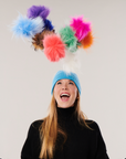 Cashmere Ribbed Hat with Pom Pom