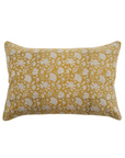 Indaba, Clara Linen Block Print Pillow- Ochre