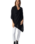 Cashmere Button Poncho- Neutrals