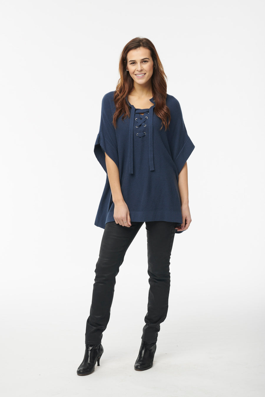 Cashmere Lace Up Poncho