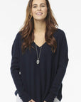 Cashmere Baseball V-Neck Sweater