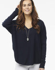 Cashmere Baseball V-Neck Sweater