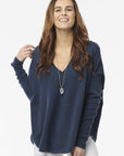 Cashmere Baseball V-Neck Sweater