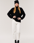 Cashmere T-Neck Sweater- Black