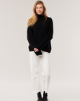 Cashmere T-Neck Sweater- Black