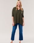 Cashmere V-Neck Oversized Tee