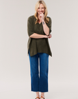Cashmere V-Neck Oversized Tee