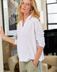 Frank & Eileen, Patrick Popover Henley- Heritage Jersey, White