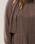 Cable Knit Hygge Sweater with Scarf (Neutral Colours)