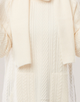 Cable Knit Hygge Sweater with Scarf (Neutral Colours)