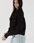 Lyla+Luxe, Cami Short Jacket with Braid Details- Black