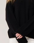 Cashmere T-Neck Sweater- Black