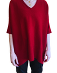Cashmere V-Neck Oversized Tee