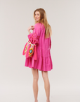 Benaras, Morning Glory Santorini Dress- Fuchsia Red