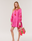 Benaras, Morning Glory Santorini Dress- Fuchsia Red