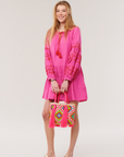 Benaras, Morning Glory Santorini Dress- Fuchsia Red