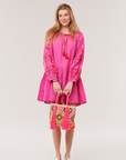 Benaras, Morning Glory Santorini Dress- Fuchsia Red
