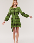 Benaras, Byblos Formentra Dress- Olive Green