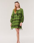 Benaras, Byblos Formentra Dress- Olive Green