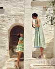 Devotion, Ydra Eyelet Dress- Blue/Lime