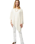 Cashmere Button Poncho- Neutrals