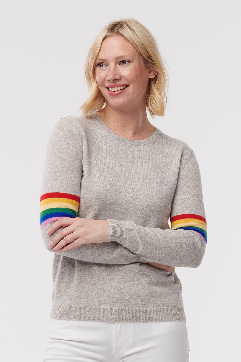 Jumper with rainbow best sale stripe sleeves