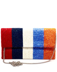 Beaded Stripe Clutch- Large