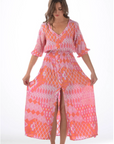 Walker & Wade, Kelsey Dress- Flamingo Ikat