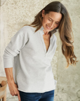 Frank & Eileen, Patrick Popover Henley- Triple Fleece, Gray Melange