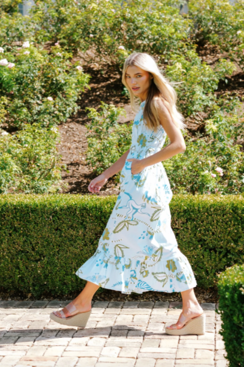 Sheridan French, Cassie Dress- Soft Blue Jungle Snapdragon Designs Sheridan French, Cassie Dress- Soft Blue Jungle Snapdragon Designs