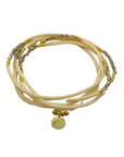 The Makery, Beaded Six Wrap Bracelet on Elastic