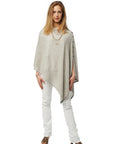 Cashmere Button Poncho- Neutrals