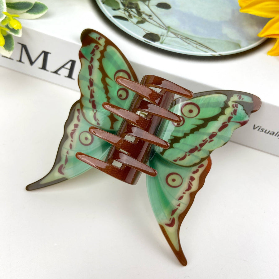 Hair Claw Clip, Colourful butterflies