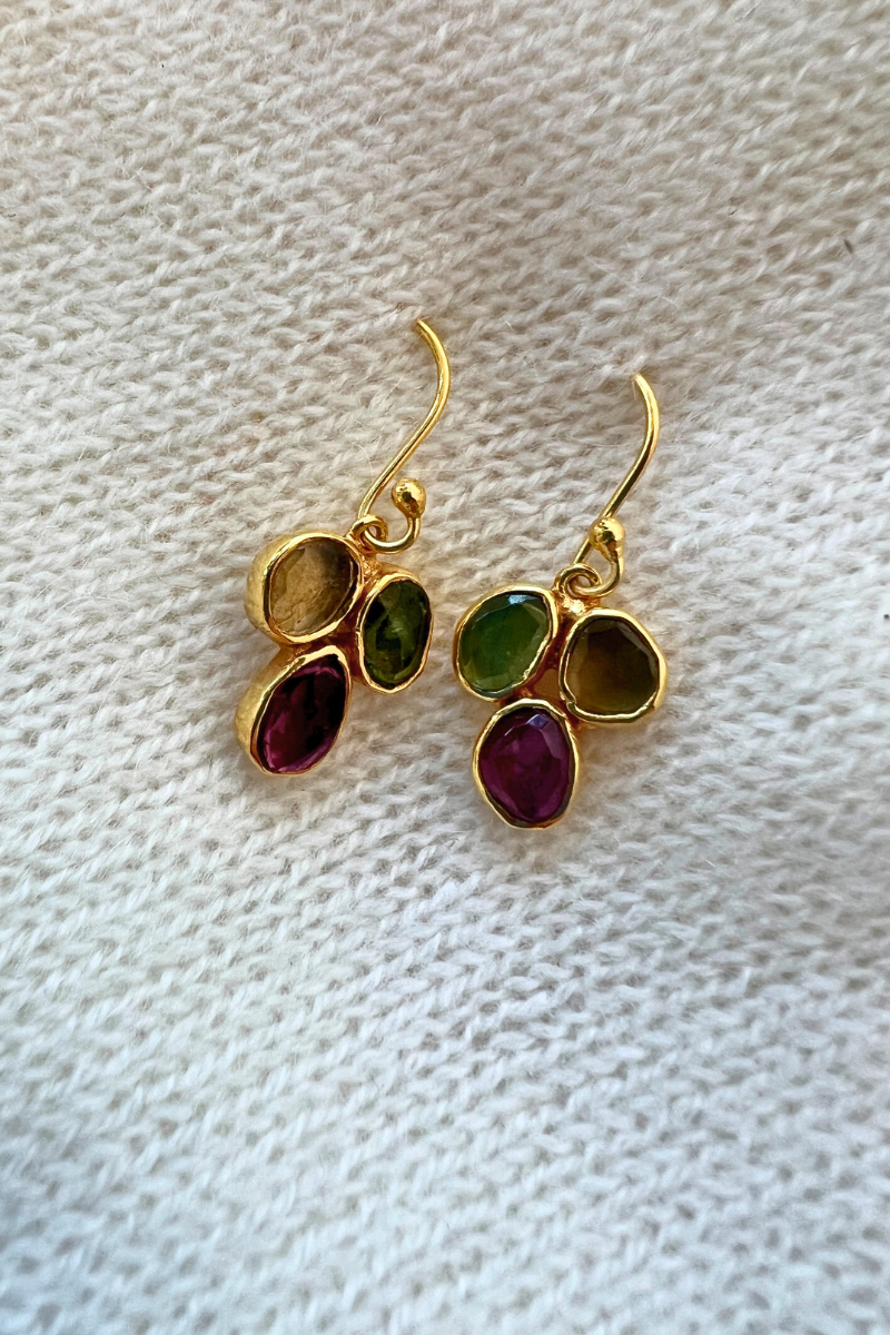 Schmuckoo, Three Gemstone Earrings