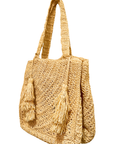Stella Forest, Edna Maxi Pom-Pom Bag- Natural