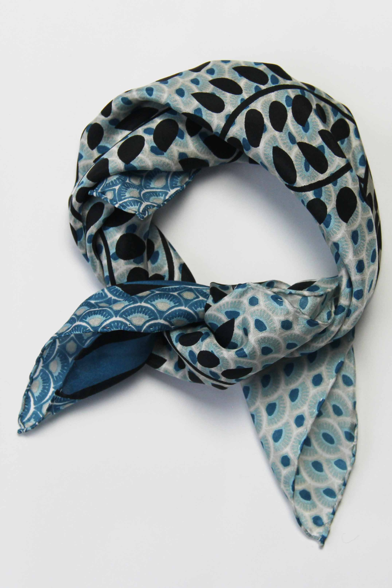 Les Belles Vagabondes, Mini Scarf- Jade/Black